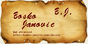 Boško Janović vizit kartica